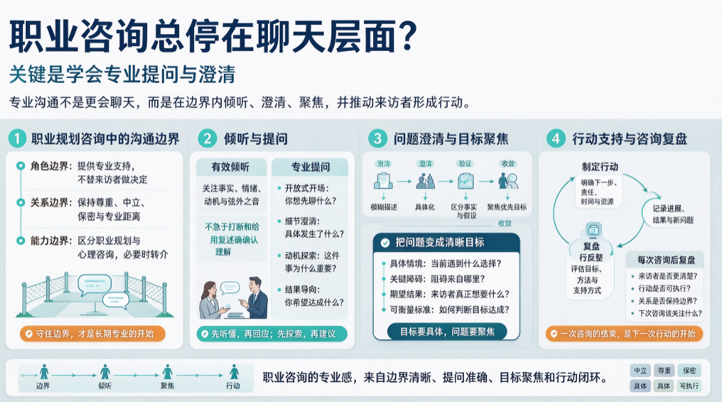 职业咨询总停在聊天层面?关键是学会专业提问与澄清(图1) 职业咨询总停在聊天层面?关键是学会专业提问与澄清(图1)