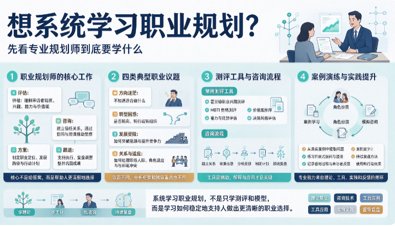 想系统学习职业规划?先看专业规划师到底要学什么(图1) 想系统学习职业规划?先看专业规划师到底要学什么(图1)
